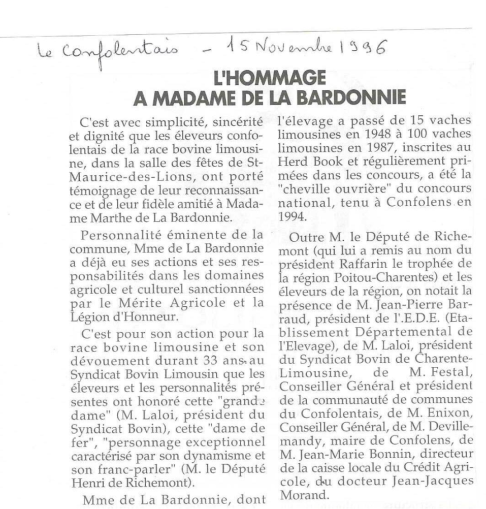 Article Confolentais 1996